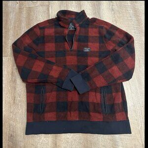 Abercrombie & Fitch men's buffalo plaid fleece quarter-zip pullover Size 2XL